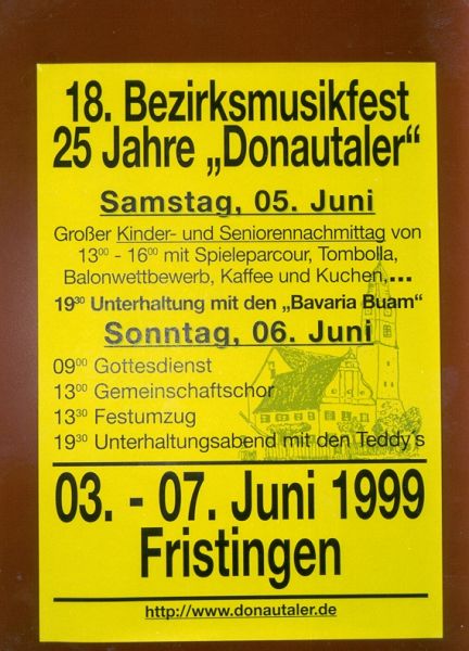 Werbeplakat Bezirksmusikfest
